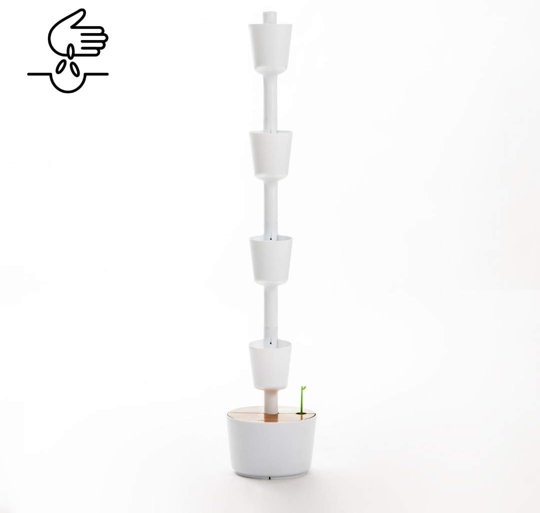 Kit Huerto urbano vertical con autorriego digital, blanco, 4 ...
