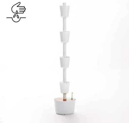 Kit Huerto urbano vertical con autorriego digital, blanco, 4 ...