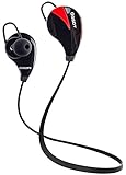 Bluetooth Headphones, BTEETH Sports Earbuds Sweatproof Wireless Headsets with Mic for Gym Workout and iPhone 7 Bluetooth-enabled Smart Devices (Blackred)