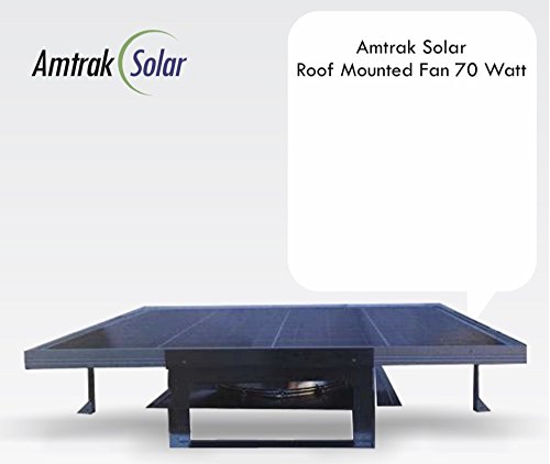 Amtrak Solar Powerful 100 watt Roof Mounted Solar Attic Fan Quietly Cools, Ventilates Exhaust Your House, Garage or RV and Protects Against Moisture Build-up