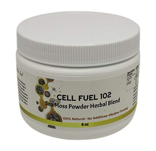 Cell Fuel 102: Organic Sea Moss, Bladderwrack & Burdock Root Powder Herbal Blend - Natural Source of Collagen, Vitamins A, C, B12, Selenium & Zinc-Thyroid & Immunity Support - Dr. Sebi Inspired (8oz)