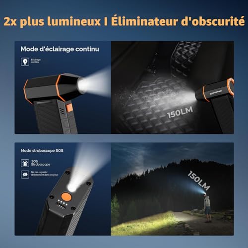 K&F CONCEPT BS500M 2 in 1 Magnetic Compressed Air Blower, 300000 RPM Powerful Wireless Mini Blower | 2 LEDs | 3 Speeds for Cleaning PC Keyboard Car Outdoor Environment