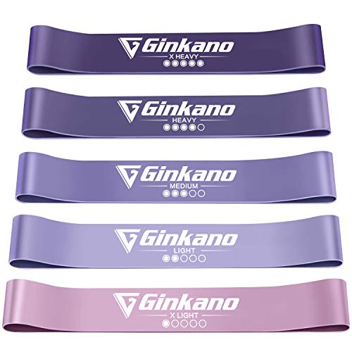 Haquno Elastici Fitness[Set di 5],Fascia Elastici Fitness Elastica per Il Fitness in Lattice Naturale,utilizzata per l'allenamento della Forza,Bodybuilding,Yoga,Pilates