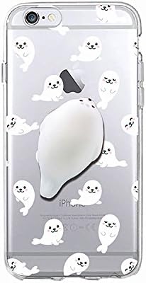 iPhoneX case Squishy Cat Cute Soft Silicone Squishy Phone Back Cover Finger Pinch 3Dfor iPhone （sea lion01）