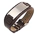 Expinsig Free Engraving - Quality Stainless Steel with Leather Bracelet