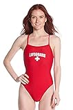 Officially Licensed Lifeguard Swimsuit For Women & Ladies, One Piece Lycra Swimming Suit, Elastic Comfort Straps.