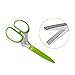 Multipurpose Herb Scissors and Stripper Set - Kale and Herb Razor Stripping Tool, 5 Blade Herb Shears with Cover,Cleaning Comb and Brush - Cutter, Chopper, Mincer for Herb by Oojdzoo