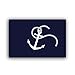 AXMSYun Home Bathroom Bath Shower Bedroom Mat Toilet Floor Door Mat Rug Carpet Pad Doormat(23.6 x15.7inch)(White Nautical Anchor Navy Blue)