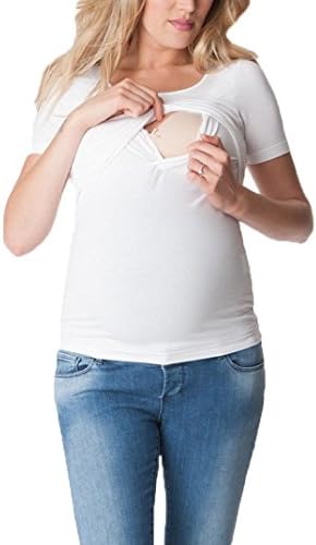Fashion Women Short Sleeve Double Layer Maternity Nursing Tops Shirts for Breastfeeding Maternity Clothes