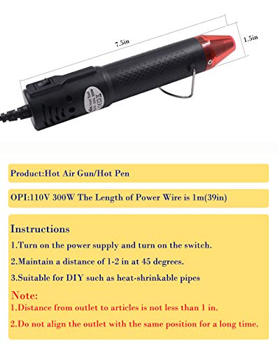 C&KTool 300W Hot Air Gun Multi Function Electrical Heat Tool for DIY Drying Clay Candle Heat Shrinkable Tube