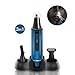 3 in 1 Nose Hair Trimmer - Waterproof Stainless Steel Nose Trimmer Ear Hair Trimmer/Eyebrow Trimmer/Precision Detailer Clipper with LED Light, Wet/Dry Use for Men&Women (Blue)