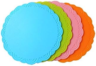 Eightnoo Silicone Pot Holder, trivet Mat, Non Slip, Heat Resistant Hot Pads Perfect Modern Home Decor Heat Resistant Coasters Cup Insulation Mat Set of 4
