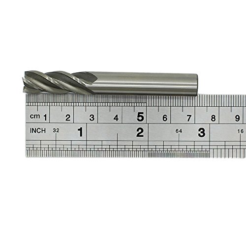 In-tool-home 3/8" X 3/8" 4 Flute Straight Shank HSS Spiral End Mill Milling Cutter Drill Bit Pack of 2
