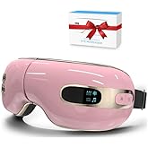 fmlave Eye Massager with Heat and Coolling for Migraines, Dry Eyes, Eye Strains, Eye Massager Mask Heat Cold Tech Bluetooth Music for Sleeping Birthday Gifts for Women Men