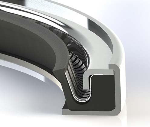 Garlock 217020535 - Oil Seal - Single Lip with Spring, 1.3750 in Shaft, 2.0620 in OD, 0.3750 in Width, PTFE, Model 62