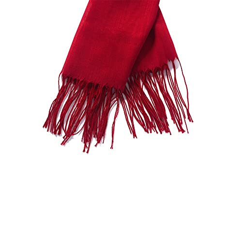 Pashmina Cachecol Echarpe Feminina Lisa com Franja 170x65cm Toque Macio, Ideal para Outono Inverno e Meia Estação