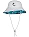 Tuga Girls Reversible Bucket Sun Hat (UPF 50+), Aquamarine, Medium