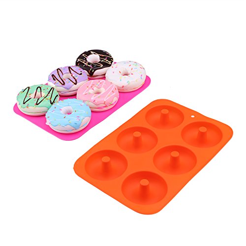 Greatstar Donut Pan,2-Pack High temperature resistance Silicone Doughnuts Baking Pan,Non-Stick Mold,Bake Full Size Perfect Shaped Doughnuts