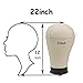 Cork Wig Head Canvas Block Head with Stand Cork Manikin Head for Wigs Display Style Mannequin Head with Mount Hole (Canvas Head+Head Stand+T Pins+Wig Cap+Clips+C Needle+ Thread), 22 Inch