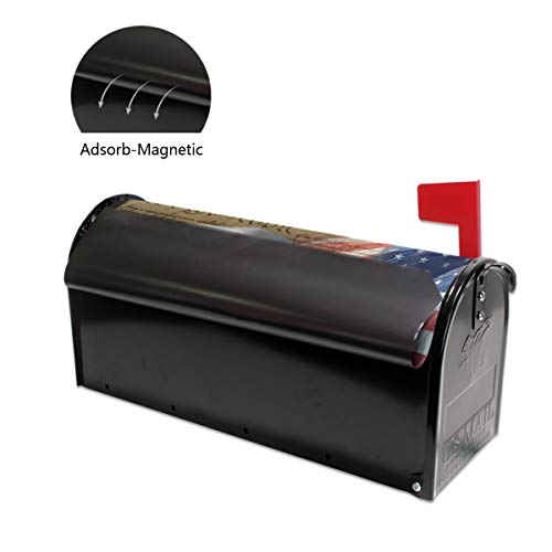 AUUXVA CUTEXL Magnetic Mailbox Covers Vintage American Flag Bald Eagle Mailbox Letter Post Box Cover Wrap Garden Yard Home Decor Standard Size 20.7"x18.03" - Thumbnail 4