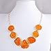 Jane Stone Orange Drusy Necklace Statement Necklace Bib Necklace Chunky Necklace(Fn0833-Orange)