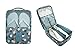 iSuperb® Shoe Bag Waterproof Travel Bag Shoe Toe Organizer Case Holder 3 Pairs of Shoes (Blue with Floral Pattern)