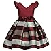 ZAH Girl Dress Kids Ruffles Lace Party Wedding Bridesmaid Dresses(Burgundy,3-4Y)