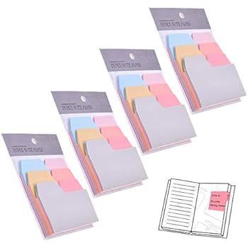 Divider Sticky Notes 90 Ruled Notes with 6 Color and Size, 4 Pack Index Self Stick Notes Take Notes and Mark Pages for Home Office School