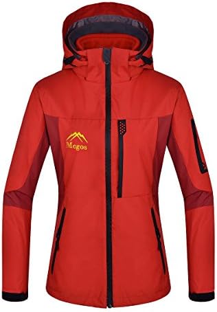 Mcgos Women's 3in1 Waterproof Breathable Outdoor Sports Windproof Hooded Jacket (X-Large, Red)