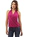 PattyBoutik Women Drape Wrap Elastic Hem Tank Top (Rose Medium)