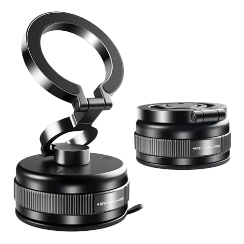 360°Adjustable Vacuum Magnetic Phone Holder for Your Car [96+LBS Suction & 2800gf Magnetic & Hands-Free Suction Cup] Car Mount for Car/Gym/Shower.Car Phone Holder for Magsafe iPhone16 ProMax 15 14 13