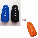 2pcs Silicone Fob Skin Cover Fob Remote Keyless Entry Smart Key Case Shell Key Protector Key Jacket For Lincoln Ford Escape Explorer Focus Taurus Flex 5 Buttons