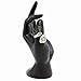 Adjustable, Antiqued Spoon Ring, Silver Color w/ Black