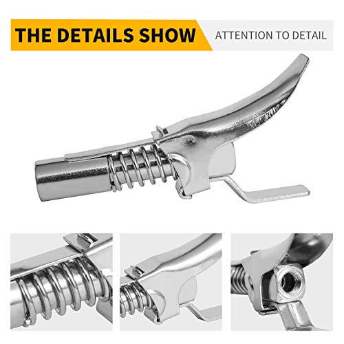 ACOOJ Grease Gun Coupler Locks High Pressure Double Handle on Any Zerk Fitting Long-Lasting - Thumbnail 5