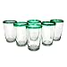 NOVICA Artisan Crafted Clear Green Glass Recycled Glasses, 15 oz 'Conical' (set of 6)