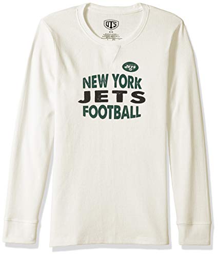 NFL New York Jets Female NFL OTS long-sleeve Waffle Distressed, Cream, Large