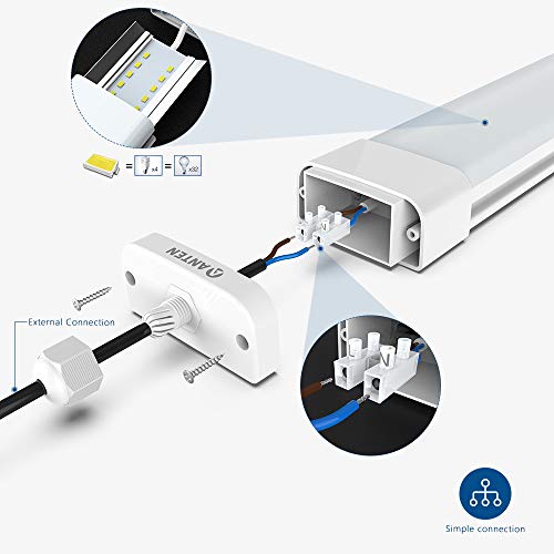 Anten 36W LED Feuchtraumleuchte 120cm für Keller, Garage, Innen- und Außenbeleuchtung | IP65 Wasserfest Kellerleuchte… – Bild 6