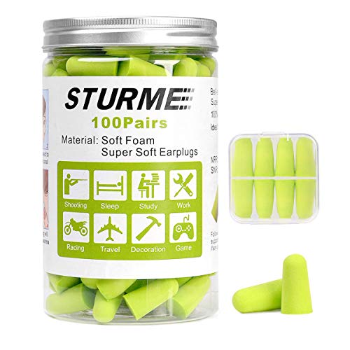 STURME Foam Ear Plugs 100 Pairs with Carry Case, Noise Cancelling Ear Plugs for Sleeping, Shooting, Snoring, Travel, Study and Work - SNR:31dB Ultra Soft Earplugs - Thumbnail 7