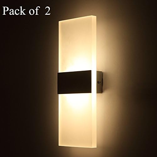 MBO Acrylic Wall Lamp Led Nightlight for Bedroom Livingroom Corridor Stairway Indoor Decor , 6W AC85-265V, Pack of 2