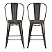 DHP Luxor Metal Counter Stool with Wood Seat and Backrest, 24