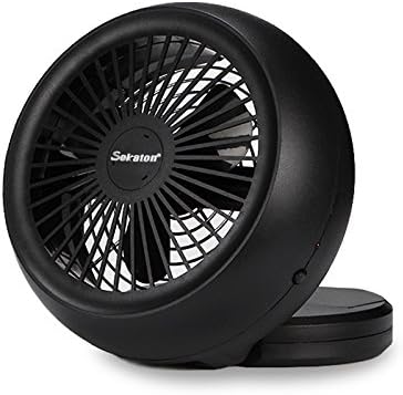 Sokaton Portable Fan Mini Rechargeable USB Desktop Fan Battery Operated Tabletop Fans for Room Office Outdoor Travel Camping Car (Black)