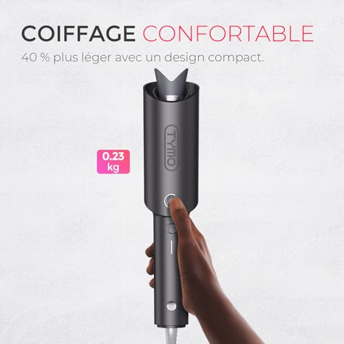 TYMO Curlpro Automatic Curling Iron - Portable Automatic Curling Iron 25 mm with 3 Adjustable Temperatures, Anti-scald, Ceramic Curler Short and Long Hair, Metal Grey
