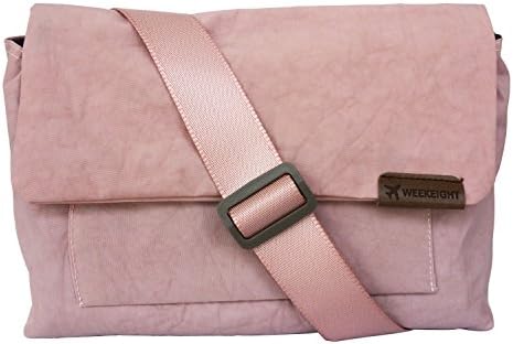 FanCarry Nylon Travel Crossbody Purse Lightweight Shoulder Bag with Card Slots for Women, Waterproof Hiking Cycling Bicycle Handlebar Top Tube Bag (Pink)