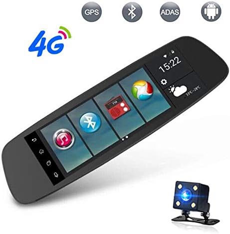 8" 1080P Dual Dash Camera 4G Touch IPS Screen Car DVR Dash Cam 170° Wide-Angel Lens Rear View Reversing Mirror GPS Bluetooth WIFI Remote Monitoring Android 5.1