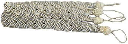 Homeleii 2 Pairs Multi-Colors Window Curtain Rope Tiebacks Indoor Outdoor Use Home Rome Decor (Beige)