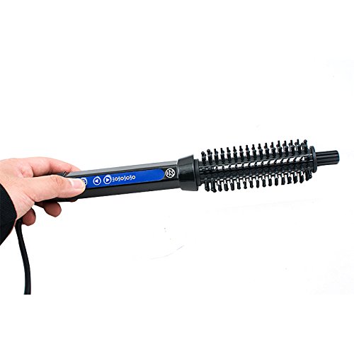 genmine Curlmaster Curling Iron Brush 2 in 1 Professional Iron Salon Curling Brush Travel Curling Iron Hair Brush Electric Straightener Brush