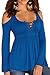 Mulisky Womens Off Shoulder Lace Up Bandage Long Sleeve High Waist Shirt Blouse