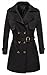 Valuker Women's Double Breasted Long Trench Coat with Belt