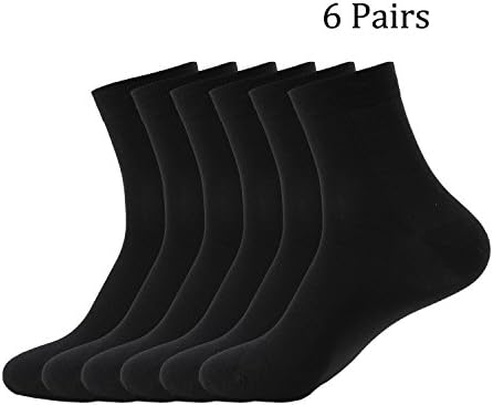 Whcoower Men Low Cut Ankle Cotton Socks Casual Medium Thin Black 6 Packs Shoes Size 8-10