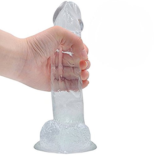 8 Inch Realistic Di-l-dos Waterproof with Suction Cup Crystal
